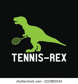 Funny T-Rex Dinosaur Dino Tennis Player TENNIS-REX svg cricut cut files svg
