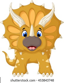 funny Triceratops cartoon look at camera