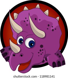 funny Triceratops head cartoon