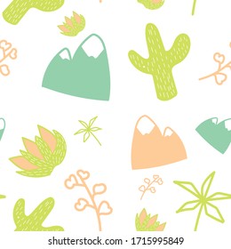 Funny tropical pattern. vector set for kids. 
