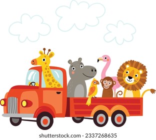 Funny Truck with African animals