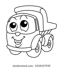 Funny Truck Cartoon Coloring Book