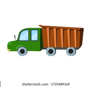 Funny truck, transport element. Can be used in children's design.
