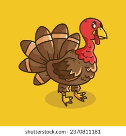 Funny Turkey Vogel Cartoon Vektorgrafik. Cartoon Vektorgrafik von Cute Thanksgiving Turkey Bird. Türkei Vogel Vektorgrafik.