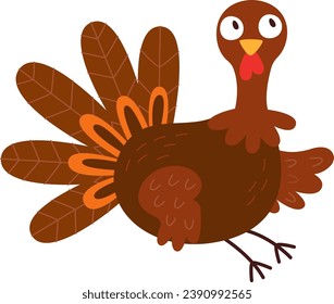 Funny Turkey Bird Vector Illustration