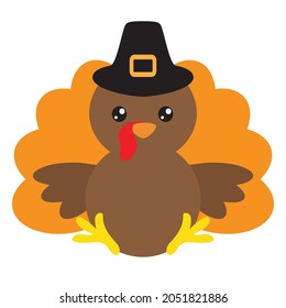 Funny turkey vector cartoon illustration