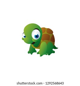 funny turtle cartoon icon