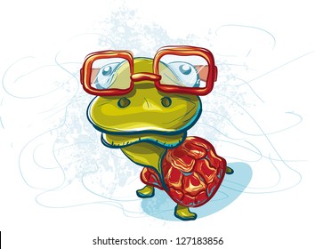Funny turtle with glasses that I did not hear