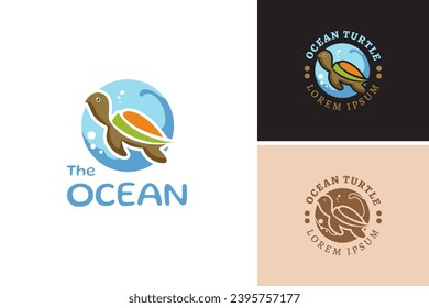 Funny turtle mascot logo design creative concept