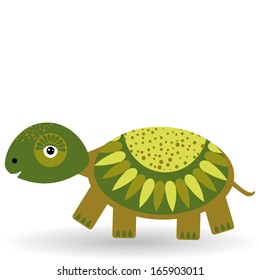 Funny turtle on a white background. vector