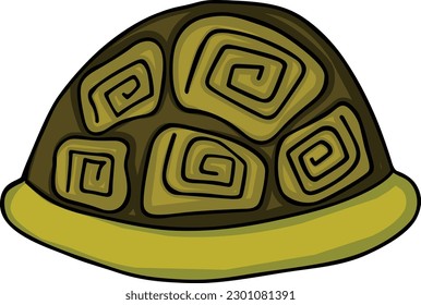 Funny turtle shell isolated on white
