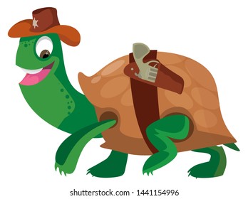 funny turtle Sheriff vector illustration
