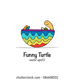 Funny turtle, sketch for your design