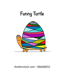 Funny turtle, sketch for your design