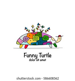 Funny turtle, sketch for your design