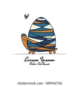 Funny turtle, sketch for your design