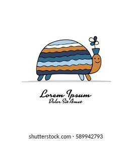 Funny turtle, sketch for your design