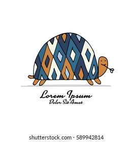 Funny turtle, sketch for your design