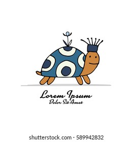 Funny turtle, sketch for your design
