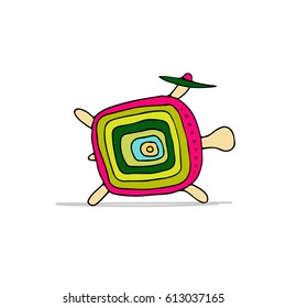 Funny turtle, sketch for your design