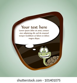 Funny turtle. Vector illustration