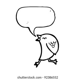 caricatura de pájaro de tuiteos divertidos