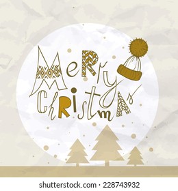Funny Typography Christmas Background, Eps 10 Vector Illustration