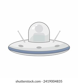 Funny UFO Cartoon illustration Vector