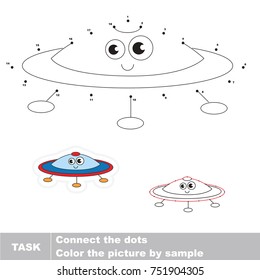 Funny UFO. Dot to dot educational game for kids.