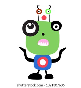 Funny ugly monster doodle hand draw,  Cute vector eps.10