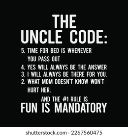 Funny The Uncle Code funny t-shirt design