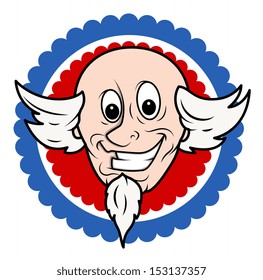 Funny Uncle Sam Face Cartoon Vector