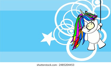 funny unicorn cartoon illustration background in vector format