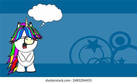 funny unicorn cartoon illustration background in vector format