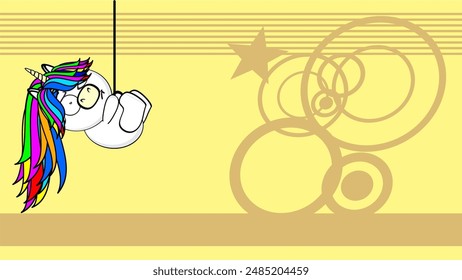 funny unicorn cartoon illustration background in vector format