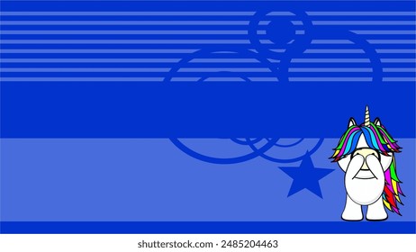funny unicorn cartoon illustration background in vector format