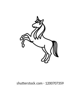 A funny unicorn character line vector illustration