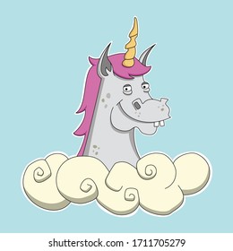 Funny Unicorn Character Vector Design