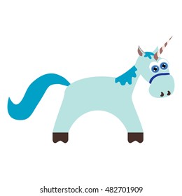 Funny unicorn. Children's drawing. Background for children's wallpaper.