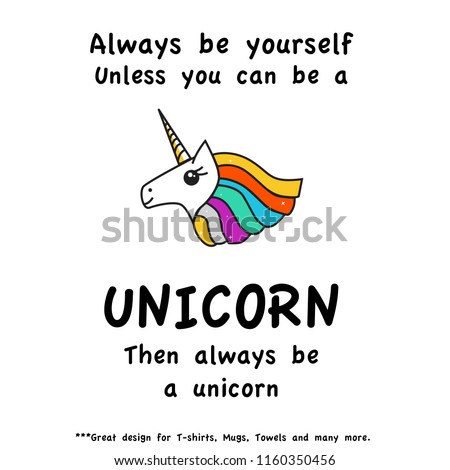 Funny Unicorn Quote Stock Vector (Royalty Free) 1160350456 - Shutterstock