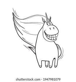 Funny unicorn. Vector illustration for design or textile print