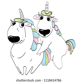 Funny unicorns. They love.