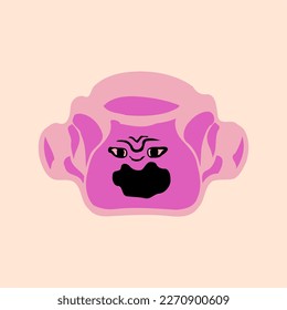 Cara de carácter de icono divertida y única
