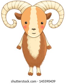funny urial or wild sheep cartoon character