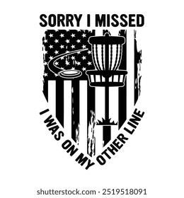 Funny USA Flag Disc Golfer Typography Disc Golf vector illustration T-Shirt Design