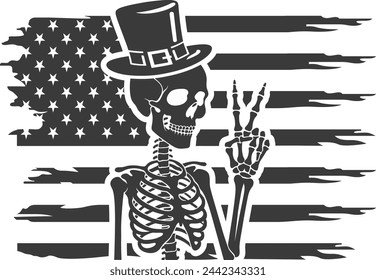 Funny Usa Flag With skeleton St Patricks Day Vector Files,Skeleton File, Skull With St Patricks Day Vector Files, Digital Vector Wall Files,Gift For Her, Irish Vector Files