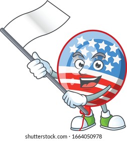 Funny USA stripes balloon cartoon character design with a flag