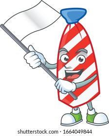 Funny USA stripes tie cartoon character design with a flag