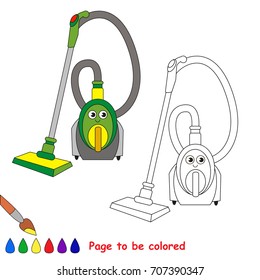 Funny Vacuum Cleaner to be colored, the coloring book for preschool kids with easy educational gaming level.