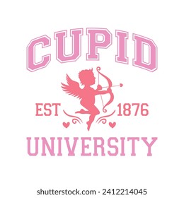 Funny Valentine Cupid Est. 1876 University 